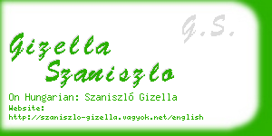 gizella szaniszlo business card