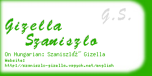 gizella szaniszlo business card